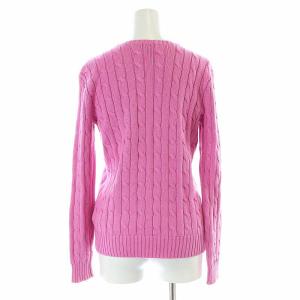 POLO RALPH LAUREN ケーブル編みニット セーター 長袖 ポニー刺繍 S ピンク