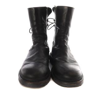 ANN DEMEULEMEESTER レザー レースアップ ブーツ ショート 26cm ブラック