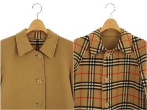 burberrys ウール チェック リバーシブルコート 9 ベージュ