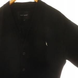 1PIU1UGUALE3 V-CARDIGAN KANOKO カーディガン スウェット 長袖 Vネック 5 黒 ブラック