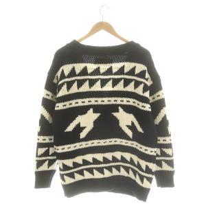 AKM NO COLLAR COWICHAN カーディガン L ブラック オフホワイト