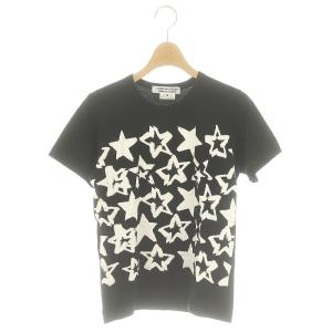 カットソー Tシャツ 半袖 星柄 XS 黒 ブラック 白 ホワイト