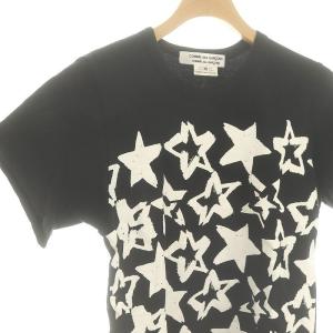 COMME des GARCONS COMME des GARCONS カットソー Tシャツ 半袖 星柄 XS 黒 ブラック 白 ホワイト