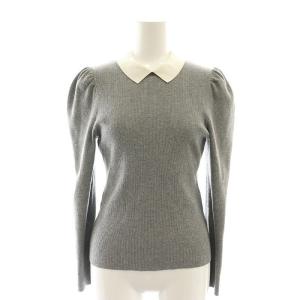 23AW ロゴ刺繍リブニットプルオーバー セーター 長袖 36 グレー