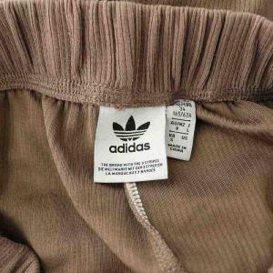 adidas Originals 22年 ワイドパンツ イージー ハイウエスト リブ ストレッチ L 茶 ブラウン
