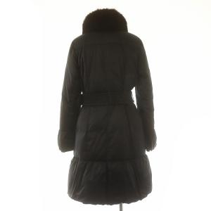 EPOCA ダウンコート ロング フォックスファー付き 40 S 黒 ブラック