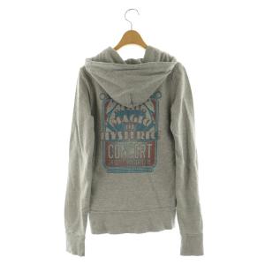 HYSTERIC GLAMOUR サークルロゴ バックデザイン フルジップパーカー スウェット コットン F グレー