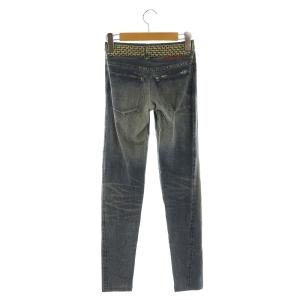 HYSTERIC GLAMOUR ヒスベア デニムプリント レギンス ストレッチ イージー F 紺 ネイビー