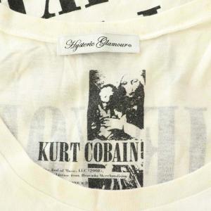 HYSTERIC GLAMOUR KURT COBAIN カートコバーン カットソーワンピース ミニ 半袖 プリント アシンメトリー F 白 ホワイト