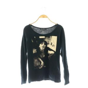 COURTNEY LOVE プリント 長袖カットソー Tシャツ F 黒 ブラック