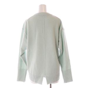 23区 vingt-trois 23AW 洗える ウールカシミヤ クルーネック ニット セーター 長袖 32 XS 緑 グリーン