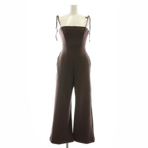 SNIDEL 24AW パーカー×カットオールインワンセット フーディー ショート丈 ロンパース 0 S 茶 ブラウン