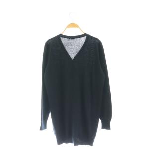 MUSE de Deuxieme Classe Silk Cotton カーディガン ニット Vネック 長袖 紺 ネイビー /DF OS