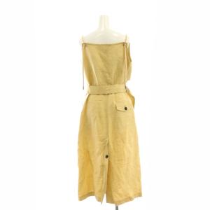 AKIRANAKA トレンチワンピース キャミワンピース ロング ミモレ丈 ノースリーブ リネン ベルト付き 1 ベージュ