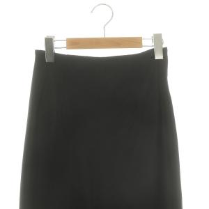 ENFOLD 22AW サテンペンシルスカート ロング丈 マキシ丈 タイト 38 M 黒 ブラック