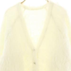 Diagram GRACE CONTINENTAL 24AW シャギーニットカーディガン 長袖 Vネック 36 S 白 ホワイト