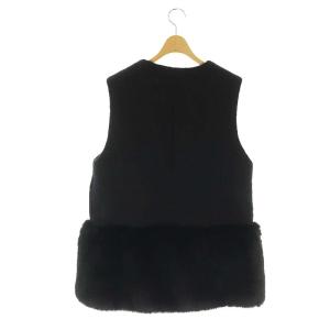 GRACE CONTINENTAL 24AW モヘアシャギーベスト 切替 ボタンレス 36 黒 ブラック