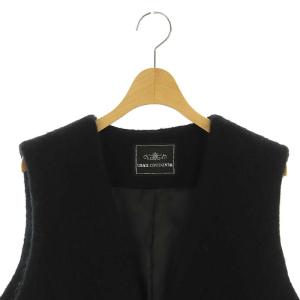 GRACE CONTINENTAL 24AW モヘアシャギーベスト 切替 ボタンレス 36 黒 ブラック