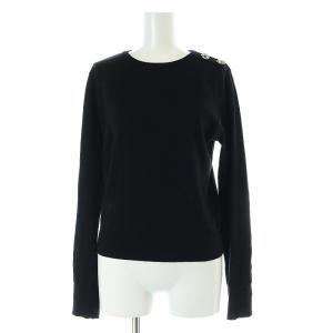 24AW クルーニットトップ カットソー 長袖 36 S 黒 ブラック 0324343209