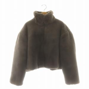 23AW FAUX FUR STAND COLLAR ジャケット スタンドカラー F チャコールグレー