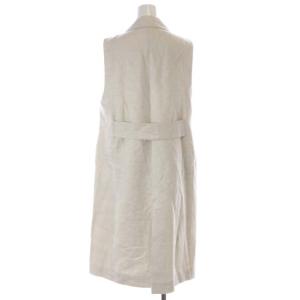 ANAYI リネン混ジャケットジレベスト ロング 34 XS ライトベージュ