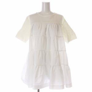 22SS コットンジャージコンビテイアードプルオーバー カットソー 半袖 S 白 ホワイト /SY OS