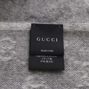 GUCCI マフラー GG柄 ウール アンゴラ混 グレー 508027