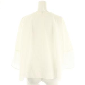 theory luxe 24SS GLENDALE HAZEL ブラウス 七分袖 カットワークレース 刺繍 38 オフホワイト