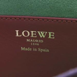 LOEWE イネス ショルダーバッグ アナグラム バイカラー ブラウン グリーン