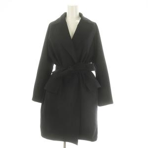 チェスターコート ミドル丈 総裏地 ベルト付き 34 紺 ネイビー /MI OS