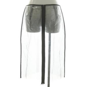 FUMIKA_UCHIDA VINYL TULLE BACK ZIPPED MIDI SKIRT