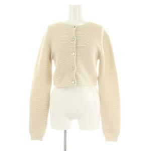23SS コンパクトニットカーディガン ニット 長袖 クルーネック コットン F ベージュ /YQ OS