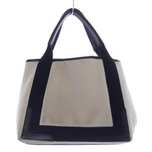BALENCIAGA ネイビーカバS トートバッグ べージュ ブラック 339933