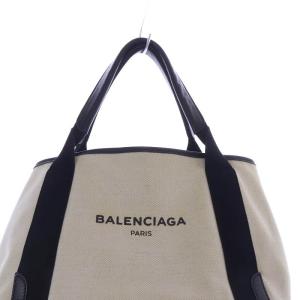 BALENCIAGA ネイビーカバS トートバッグ べージュ ブラック 339933