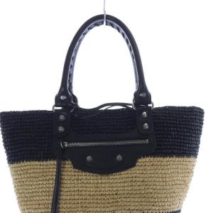 BALENCIAGA パニエXS ラフィア かごバッグ ブラウン ブラック べージュ 466498