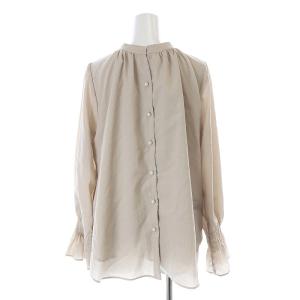 Apuweiser-riche 2WAYボウタイジョーゼットブラウス 長袖 パール 1 S ピンクベージュ /AT OS