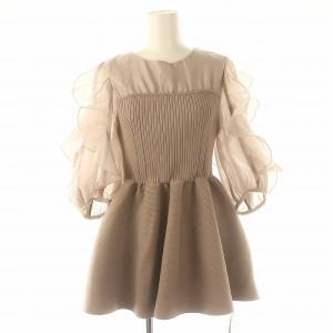 24SS ベアビスチェドッキングチュニック ニット 切替 七分袖 1 スモークピンク /DF OS