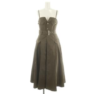 24SS  ミリタリージャンスカ ジャンパースカート ロング マキシ丈 0 XS カーキ /KO OS