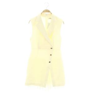 24SS テーラードツイードジャンスカ ジャンパースカート ワンピース ミニ Vネック 1 白 ホワイト