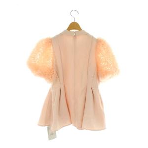 CELFORD 24SS 襟付きブラウス 半袖 フリル プルオーバー 36 ピンク オレンジピンク