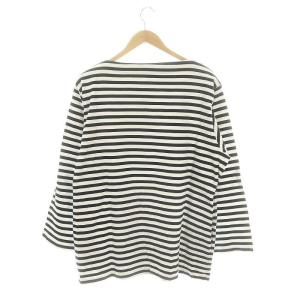 YAECA BASQUE SHIRT L/S カットソー ボートネック ボーダー 長袖 L 白 ホワイト