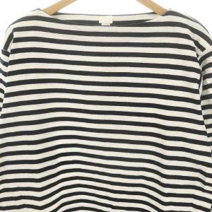 YAECA BASQUE SHIRT L/S カットソー ボートネック ボーダー 長袖 L 白 ホワイト