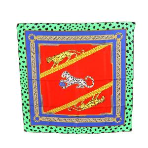 Cartier MUST DE CARTIER スカーフ シルク 絹 総柄 マルチカラー
