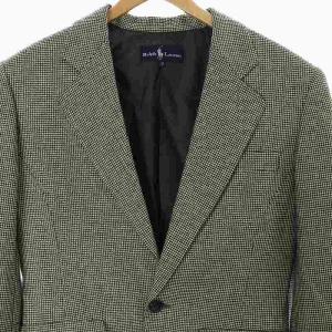 RALPH LAUREN テーラードジャケット ブレザー 千鳥柄 ウール 9 M ベージュ 黒 ブラック