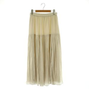 24SS カッセンライトサテンティアード スカート ロング フレア ギャザー 38 アイボリー /MY