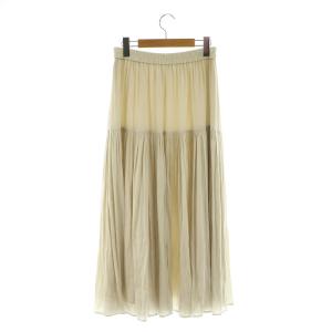ANAYI 24SS カッセンライトサテンティアード スカート ロング フレア ギャザー 38 アイボリー /MY