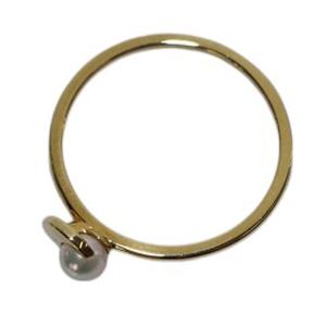 AHKAH クレセントパール ベビーパール リング K18 14号 イエローゴールド