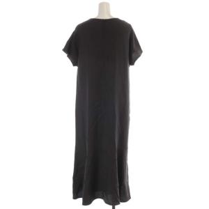 自由区 23SS キュプラリネンシャンタン ワンピース ロング リネン混 38 M グレー /SY OS