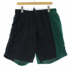 BEACON PUCKERING SHORTS ショートパンツ ハーフ イージー バイカラー 3 L 黒 ブラック 緑 グリーン