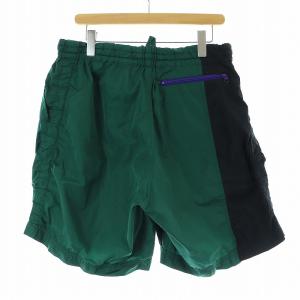 kolor BEACON PUCKERING SHORTS ショートパンツ ハーフ イージー バイカラー 3 L 黒 ブラック 緑 グリーン